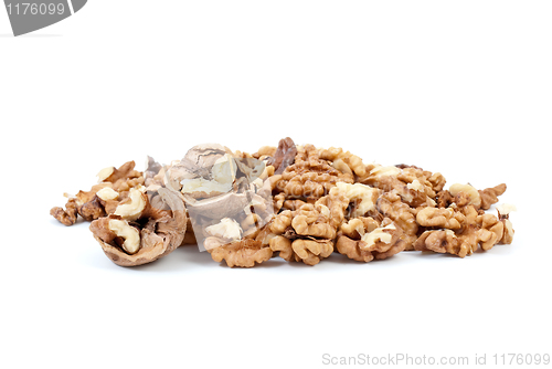 Image of Cracked walnuts and kernels