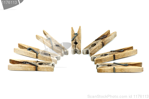 Image of Few wooden clotespins