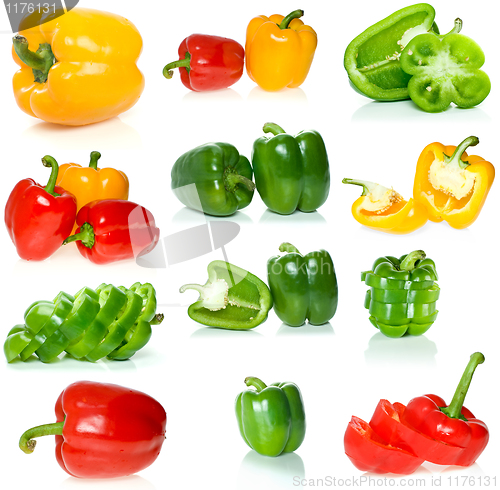 Image of Set of different sweet peppers