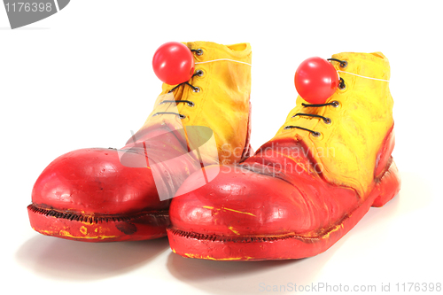 Image of clown shoes with clown noses