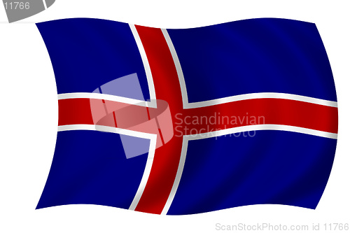 Image of waving flag of iceland