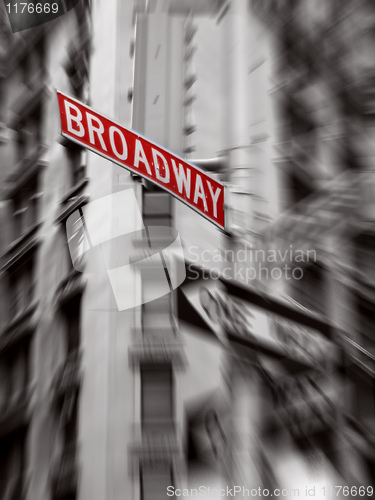 Image of red broadway sign