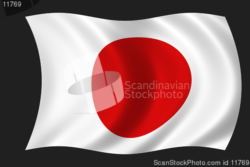 Image of waving flag of japan