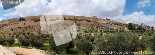 Image of Panorama of Kidron Valley and the Temple Mount in Jerusalem