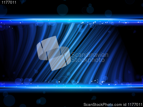 Image of Disco Abstract Blue Waves on Black Background