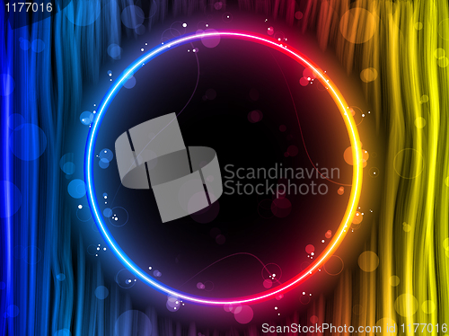 Image of Disco Abstract Circle Box on Black Background