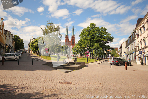 Image of Skien city in the summertime.