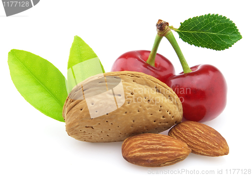 Image of Fresh cherry and almonds