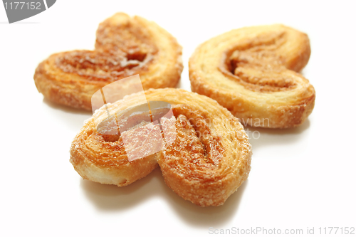 Image of Three sweet cookies on white background