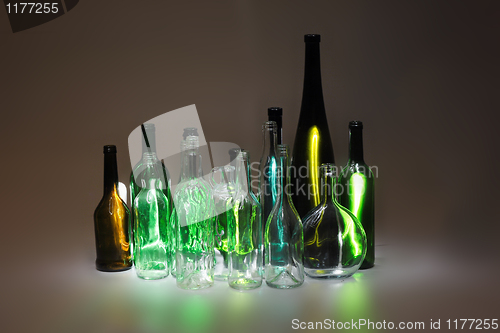 Image of empty glass bottles 