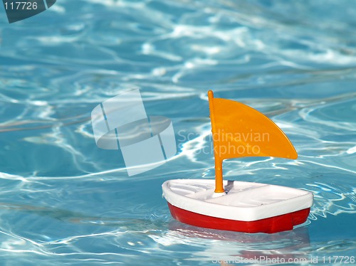 Image of sailboat in swimming pool