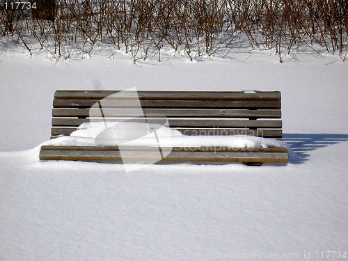 Image of Snowy bench