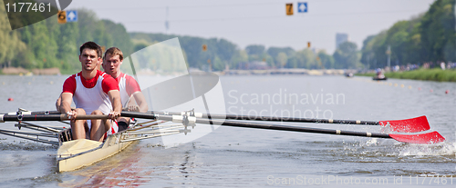 Image of Rowers and oars