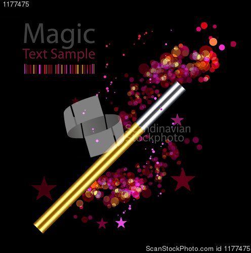 Image of Beautiful vector magic background with wand