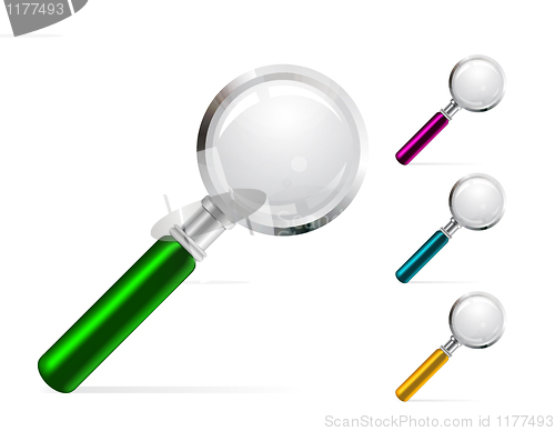 Image of Magnifier color vector illustration