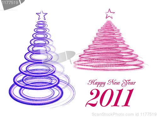 Image of stylized Christmas tree on white background