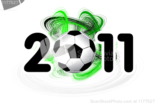 Image of Big 2011 soccer-ball on a white background