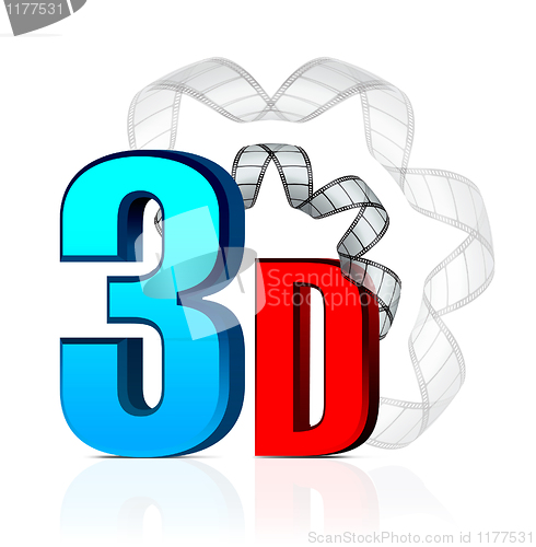 Image of 3D Cinema with film strip