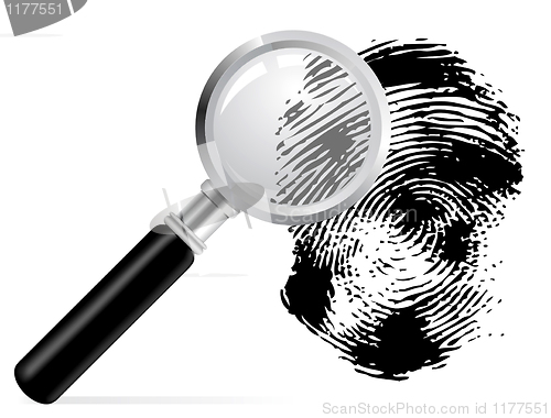 Image of Magnifier with scaned fingerprint