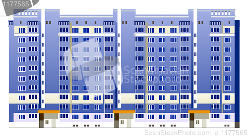 Image of Beautiful multi-storey buildings vector illustrations