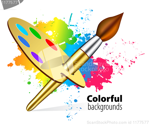 Image of Vector brush on color background