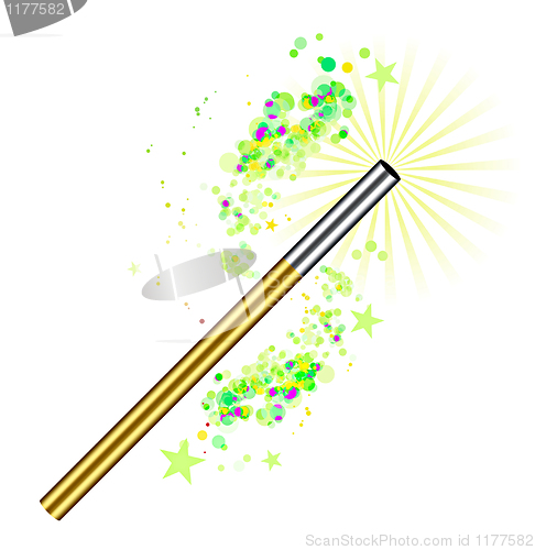 Image of Beautiful vector magic background with wand