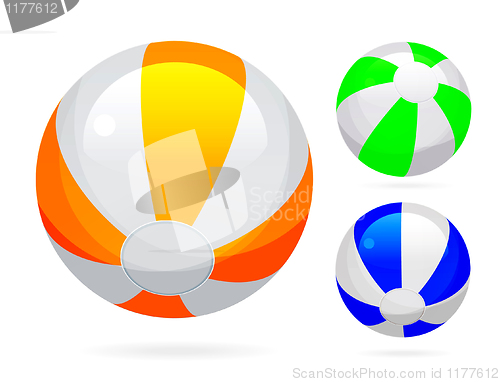 Image of Beach ball with glossy reflections