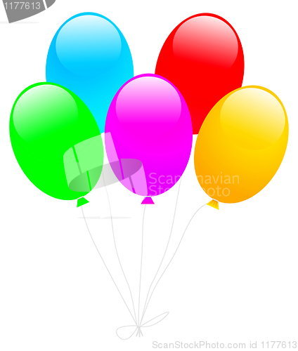 Image of Group of balloons isolated on white 