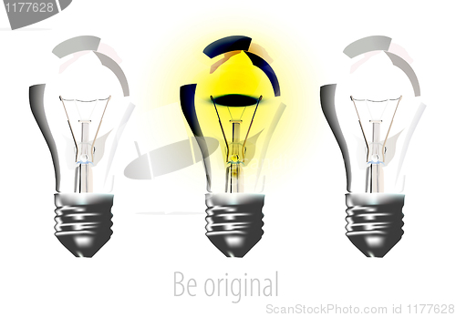 Image of Realistic lamps on white