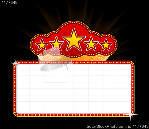 Image of Blank movie, theater or casino marquee