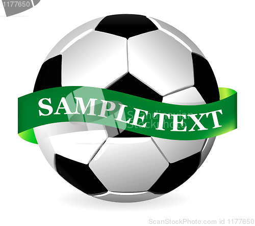 Image of Vector soccer ball with ribbon