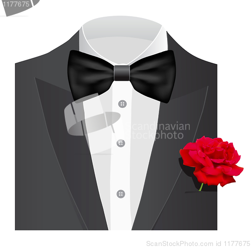 Image of Bow tie with rose