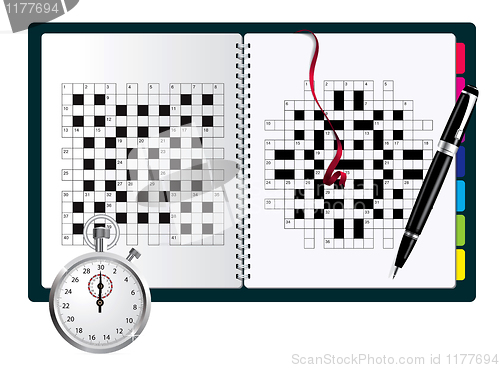 Image of A blank crossword vector in note