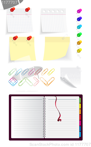 Image of stationery icon set