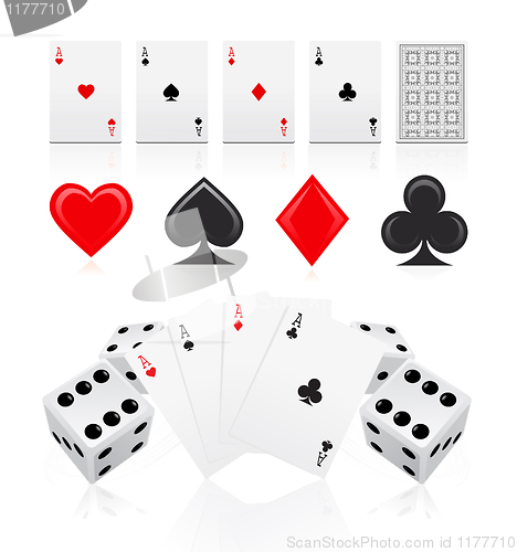 Image of Playing cards with dices