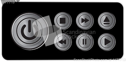 Image of Player icons buttons metall vector