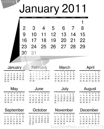 Image of Simple calendar of 2010