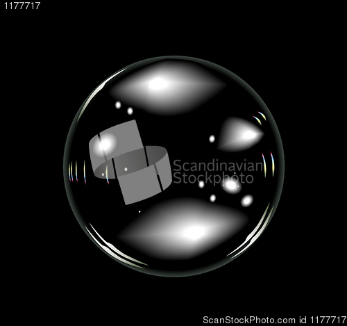 Image of Vector of soap bubbles on balck background