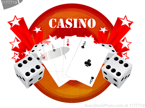 Image of gambling illustration with casino elements 