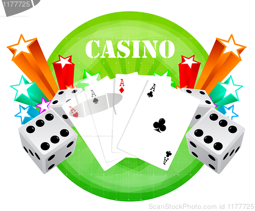 Image of gambling illustration with casino elements 