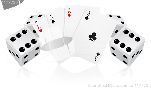 Image of Playing cards with dices