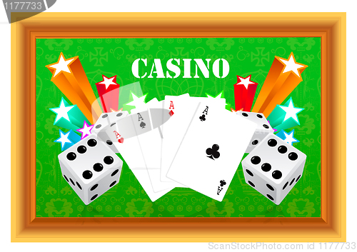 Image of gambling illustration with casino elements 