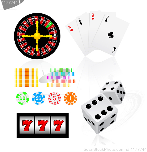 Image of gambling icon set