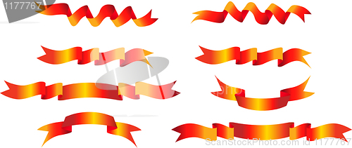 Image of Vector set of red banners