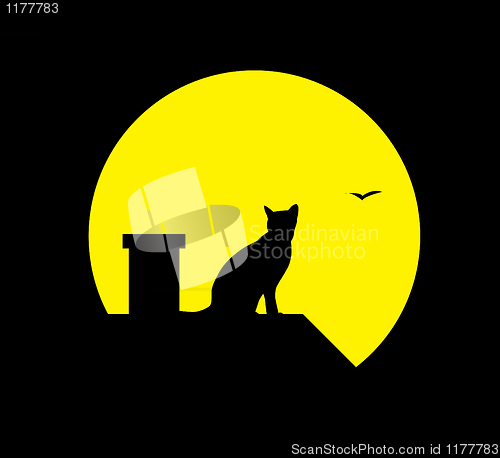 Image of cat at the moon 