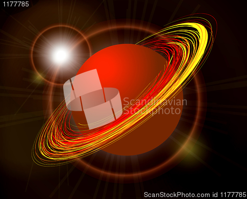 Image of Saturn planet illustration on black