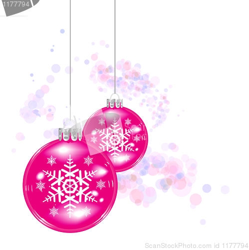 Image of Christmas ball on abstract lights background