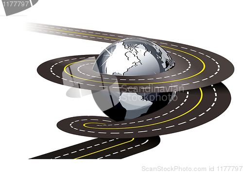 Image of Spiral road concept illustration