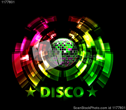Image of Vector illustration of abstract party Background with disco ball