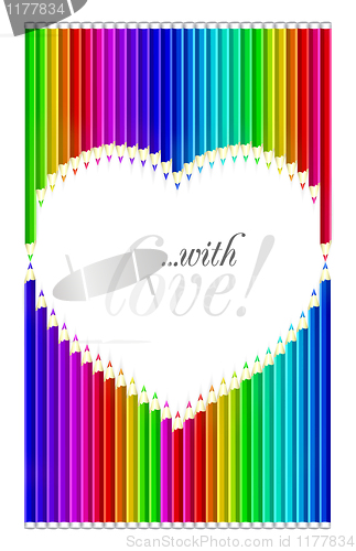 Image of Color pencils heart shaped